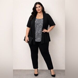 Black and White Floral Women's Top